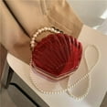 thumbnail image 2 of LHSHID Women Acrylic Evening Clutch Bag Shell Clutch Purse Transparent Stadium Approved Crossbody Shoulder Handbag with Pearl, 2 of 7