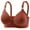 Brown, variant on Large Size Women's Bra Women's Large Size Adjustable Push-Up Breathable Full Cup Bra Without Wires,Beige,L