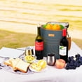thumbnail image 7 of Tirrinia Insulated 4 Bottle Wine Carrier Tote Cooler Bag for Travel Picnic Padded Champagne Glass Carrying Case Leather, 7 of 7