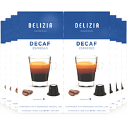 Delizia Coffee Decaf Espresso Nespresso Capsules Compatible OriginalLine Pods, Intensity 9 (80 Count)