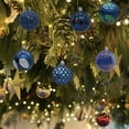 thumbnail image 4 of Blue Blue Shatterproof Christmas Tree Ball Ornaments Set Of 12 Plastic Decorative Hanging Decor, 4 of 6