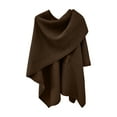 thumbnail image 5 of Xfvqtps Womens Shawl Wrap with Hole Crochet Solid Color Simplicity Casual Travel Scarf Wrap Cape Fashion Shoulder Tops Fall Winter Shawl Coffee, 5 of 6