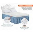 thumbnail image 4 of CCNY 21" Inch Drop Wrap Around Bed Skirt Alberta King Size 100% Microfiber Made Mediterranean Blue Color, 4 of 6