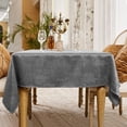 thumbnail image 2 of Mantel para decoración de mesa de fiesta, rectangular, efecto lino, resistente al agua y a las manchas (gris, 140 x 180 cm), 2 of 5