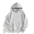 thumbnail image 2 of Mens Plain Hoodie Pullover Long Sleeve Casual Front Pocket Hooded Sweatshirts Solid Color Fall Winter Tops (2XL, Gray #A), 2 of 8