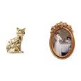 thumbnail image 1 of Elegante escultura de gato de resina y marco de fotos ornamentado. Arte decorativo para chimenea, mesa, oficina, dormitorio, regalo y decoración del h, 1 of 8