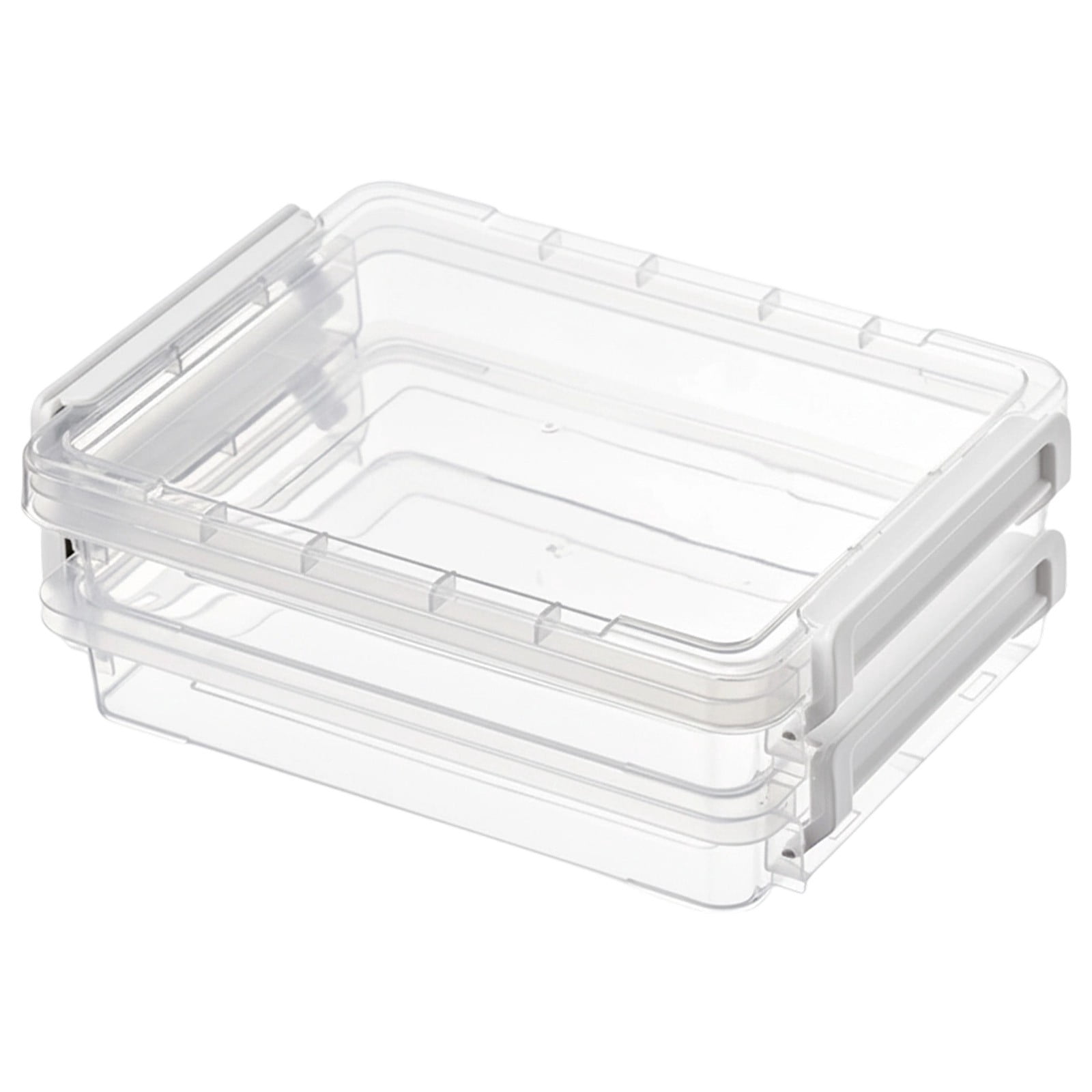 Storage Bins with Lids, Plastic Storage Bins, Craft Storage Box, Small Portable Storage Box, Stackable Plastic Container, Clear Storage Case with Secure Latching Lids 7.5x5.7x2.75 Inch
