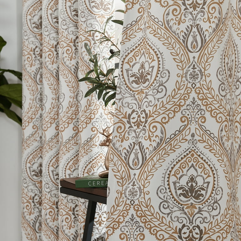 Curtainking 100% Blackout Curtains 84 in Sage Green Damask Medallion Window  Curtains for Bedroom Grommet Thermal Insulated Drapes for Living Room  Vintage Luxury Window Treatments Set 2 Panels 