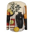 thumbnail image 4 of QASIEATN Women's V Neck Long Sleeve Top Asymmetrical Shirt Blouse Summer Graphic Tee Tops, 4 of 5