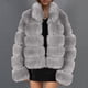 thumbnail image 2 of Abrigo de Piel Sintética Para Mujer Chaqueta Cálida Invierno Sólido Cuello en V Prendas de Abrigo Odeerbi  ODB178581, 2 of 5