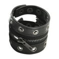 thumbnail image 1 of Pulsera de cuero PU con cremallera para adultos, con correa ancha, de luzhenghobby Negro, 1 of 5