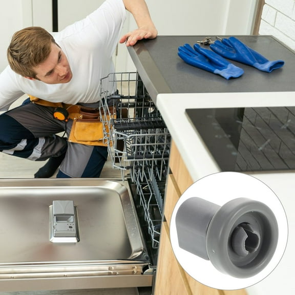 Soimiss Plastic Dishwasher Wheel Accessory Black for Easy Dish Rack Replacement