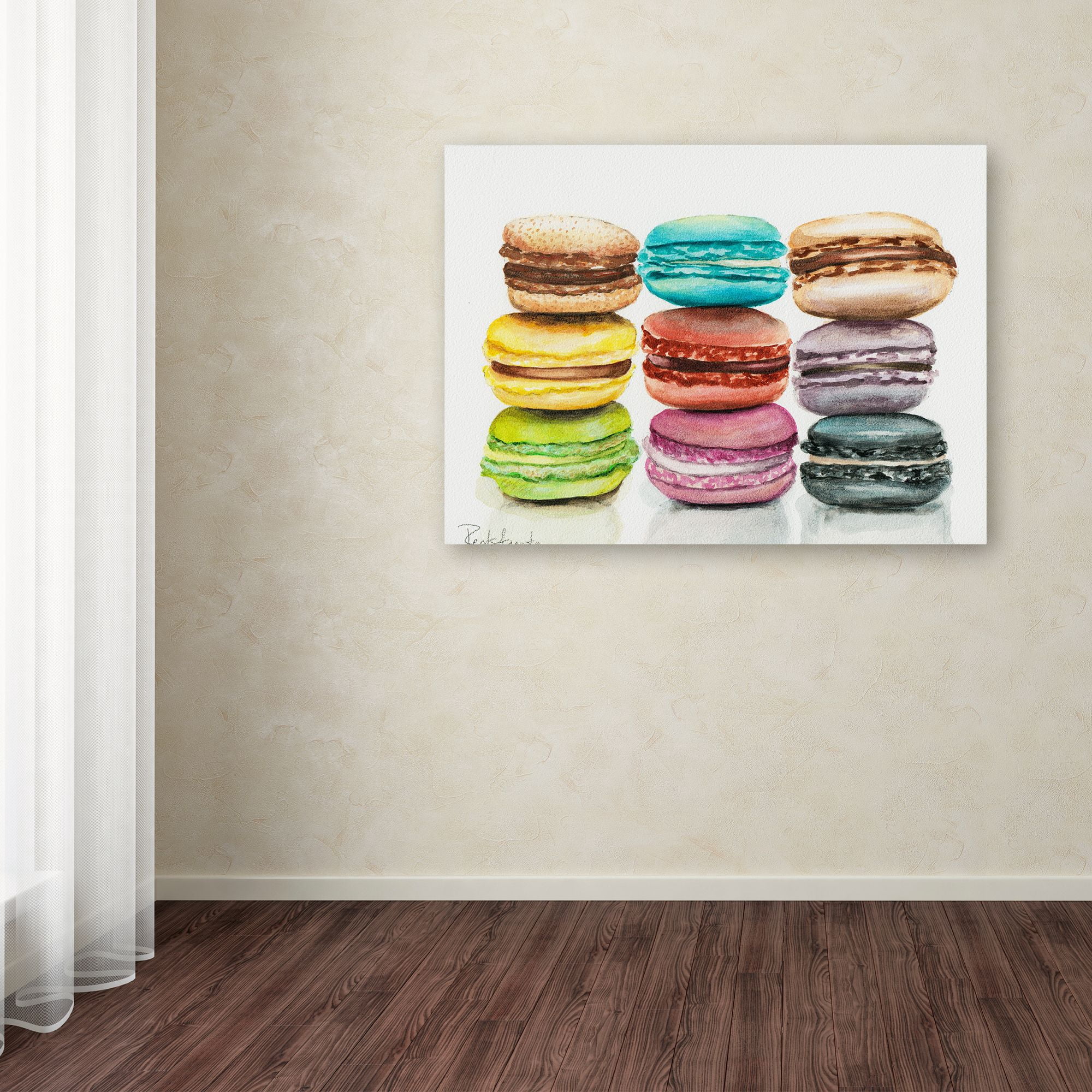 Trademark Fine Art "9 Macarons" Canvas Art by Jennifer Redstreake