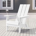 thumbnail image 3 of Sonerlic 2 Peaks Folding Outdoor Patio Adirondack Chair Wide Armrest for Lawn and Beach,White, 3 of 9