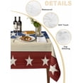 thumbnail image 2 of 4th of July Table Cloth, Blue Red Star Striped Independence Day Waterproof Tablecloth for Rectangle Tables, Reusable Washable Fabric Table Cover for Restaurant Kitchen Dining Tables 60"x120", 2 of 6