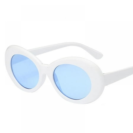 

Norbi Women s Round Retro Oval Sunglasses Color Tint Lenses Clout Goggles UV400 Sun Glasses Female Male Fashion Trendy Oval Glass Blue