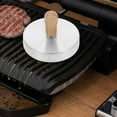 thumbnail image 3 of Stainless Steel Burger Press Round Shape Meat Pressing Tool With Wood Handle Bacon Grill Non-Stick Smooth Hamburger Press For Top Griddle Cooking, 3 of 7