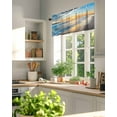 thumbnail image 3 of Ocean Beach Sunset Kitchen Valances for Windows Blue Coastal Seascape Valance Curtains&nbsp; for Kitchen /Living Room/Bedroom/ Bathroom Decor, 54"x18 " ,Rod Pocket 1 Panel,, 3 of 7
