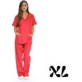 thumbnail image 3 of Conjuntos de uniforme médico para mujer Uniformes médicos de seis bolsillos (cuello en V con pantalón cargo), 3 of 5