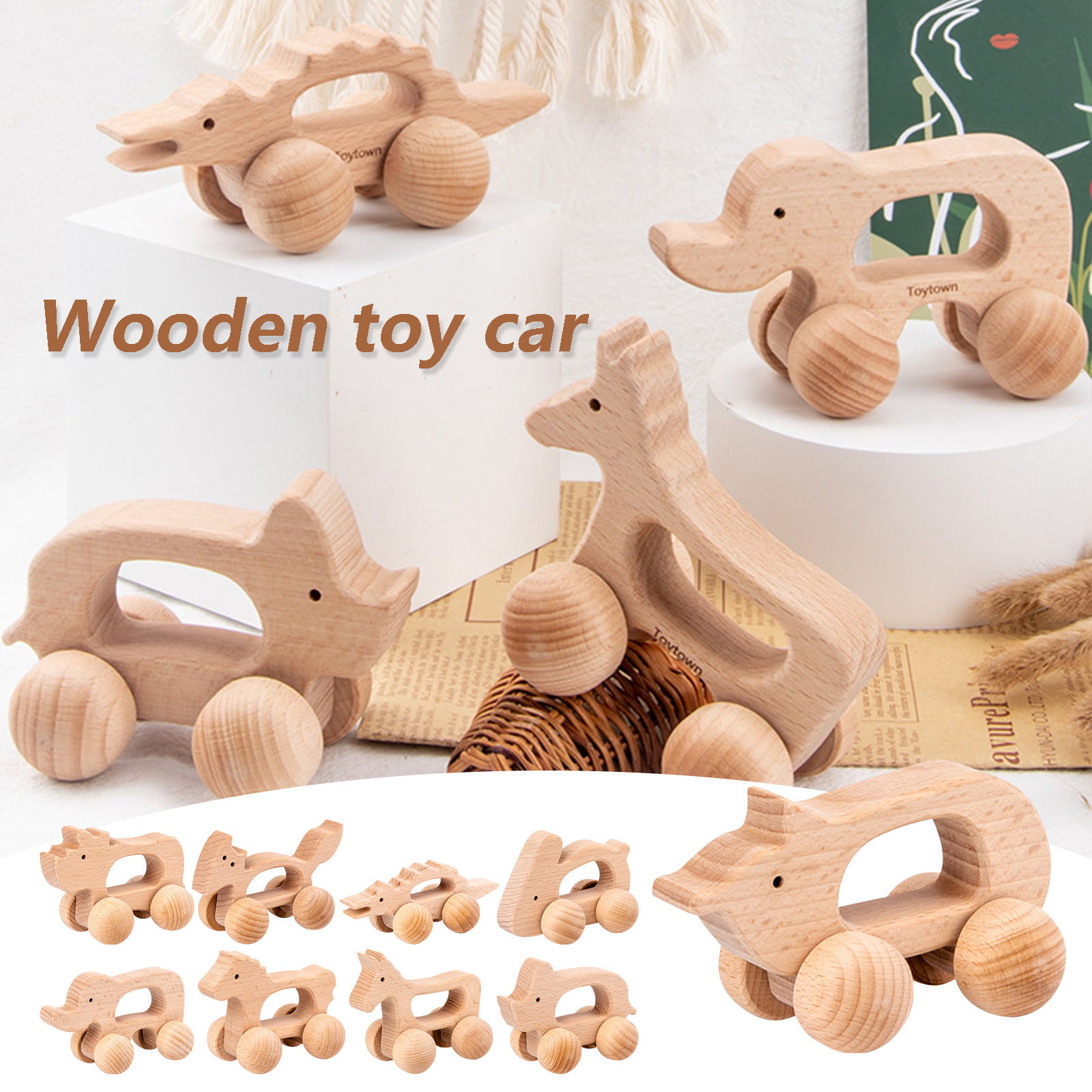 Toy Gifts Clearance Let'S Make Wooden Car Toys Wood Rattle Toy Cars 
