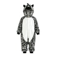 thumbnail image 6 of Ruyang Kids Zebra Animal Onesie Snap Button Fleece Hooded Jumpsuit Boys Girls Halloween Holiday Theme Party Home Wear, 6 of 7