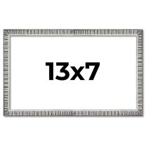 13x7 Frame Silver Grey Distressed Solid Wood Picture Frame | 0.75 Inch Moulding Width | Interior