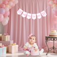 thumbnail image 3 of Adornos de cumpleaños con diseño de Dokuna Half Way to One, color rosa, 3 of 6