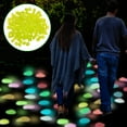thumbnail image 4 of 300 piedras luminosas • Guijarros luminosos multicolores para decoración de jardines, acuarios y piscinas • Piedras luminosas de 1,4x1,1 cm para relleno de pasarelas, paisajes y jarrones, 4 of 4