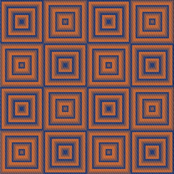 Ahgly Company Indoor Square Patterned Orange Salmon Pink Novelty Area Rugs, 3' Square