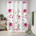 thumbnail image 6 of No Hook Shower Curtain, Pink Roses Shower Curtains for Bathroom with See Through Top Window, Romantic Flowers Leaves Vintage Country Waterproof & Washable Bath Curtain Extra Long 72"x84", 6 of 9