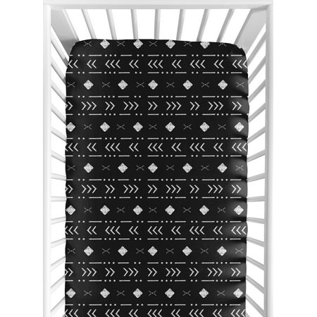 UPC: 0846480090069 | Boho Tribal Black and White Fitted Crib Sheet by Sweet Jojo Designs