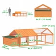 thumbnail image 3 of Pawhut Chicken Run Large Chicken Coop with Nesting Box, Orange, 3 of 10