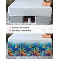 thumbnail image 6 of Summer Ocean Bed Skirt Queen Size 18" Drop Clownfish Coral Seagrass Underwater World Ruffled Wrap Around Bed Skirts Adjustable Elastic Bedskirt Dust Ruffle for Queen Size Bed, 6 of 7