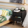 thumbnail image 4 of Mesa de noche moderna negra Aenuert con 2 cajones de almacenamiento, pequeña mesa de noche, mesa lateral de madera para sofá, para dormitorio, estudio y espacios pequeños, 4 of 9