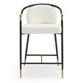 thumbnail image 7 of GDF Studio Beige Contemporary Upholstered Counter Stools with Gold Trim, Black Iron Frame, Set of 2, 7 of 7