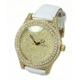 thumbnail image 2 of Gold Tone Ice Out Clubbing Watch, Cubic Zirconia White Leather Strap 50x60 Case, 2 of 2