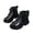 Black, variant on Ankle Boots for Girls Bow Lace Up Solid Faux Leather Martin Boots Side Zipper Round Toe Soft Sole Non-slipping Shoes School Outdoor Daily Fall Winter Footwear Brown,12.5 Little Kids