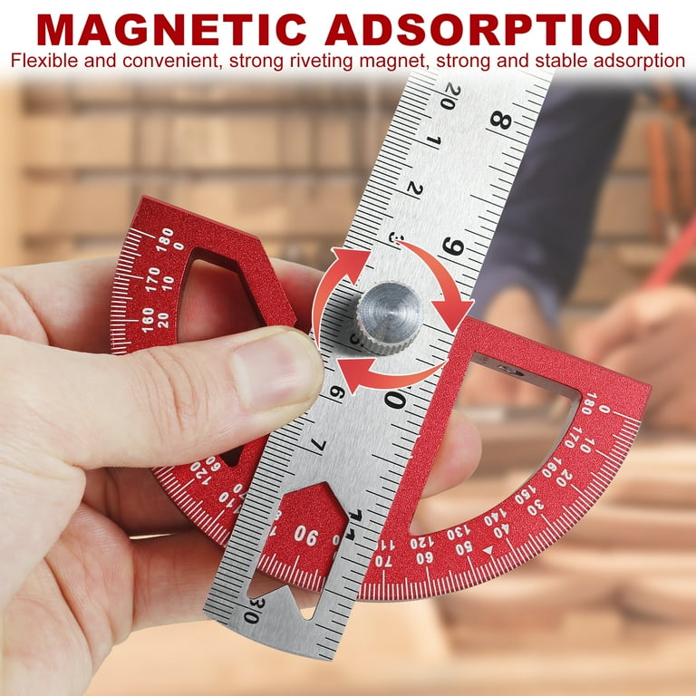 WEITARI 12-Inch Angle Finder Ruler – Stainless Steel Protractor For Woodworking & Carpentry