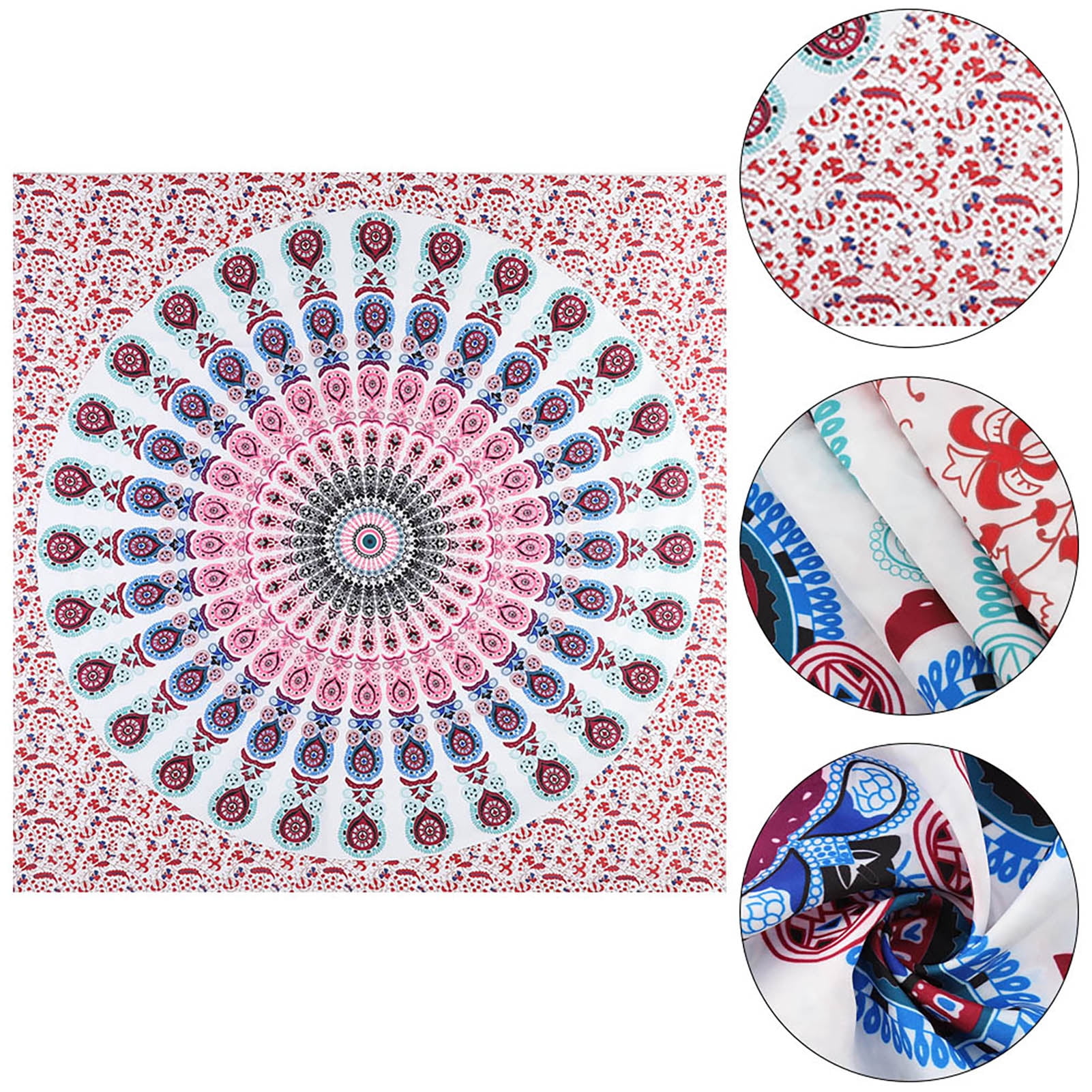 Grande Tapisserie Murale Mandala Indienne – Décoration Bohème Ethnique