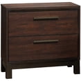 thumbnail image 1 of Bowery Hill Table de Chevet 2 Tiroirs en Tabac Rustique et Bronze Foncé, 1 of 4