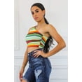 thumbnail image 5 of Ruching On You Multicolored Asymmetrical Cropped Top, 5 of 6