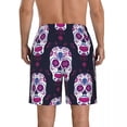 thumbnail image 3 of Colorful Sugar Skull With Floral Quick Dry Swimming Shorts For Men Swimwear Swimsuit Trunk Bathing Beach Wear, 3 of 6