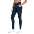 thumbnail image 3 of Women's Thermal Fleece Leggings Mid Rise Sport Pants with Pockets, 3 of 6