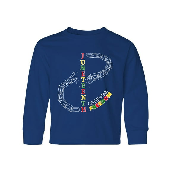 Inktastic Juneteenth-Celebrating Freedom- Breaking Chains Long Sleeve Youth T-Shirt