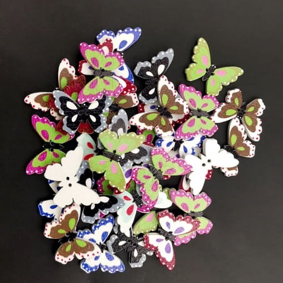 Zhaomeidaxi 100Pcs Butterfly Wood Butterfly Shaped Slices for DIY Sewing Accessory Scrapbooking Decor Wedding Home Decorations