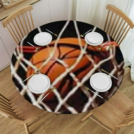 

HAOXIT Round Tablecloth Waterproof Table Cloth Print Table Cover Circle Tablecloth for Kitchen Dinning Wrinkle-Fre Round Table Cloth for 31-35