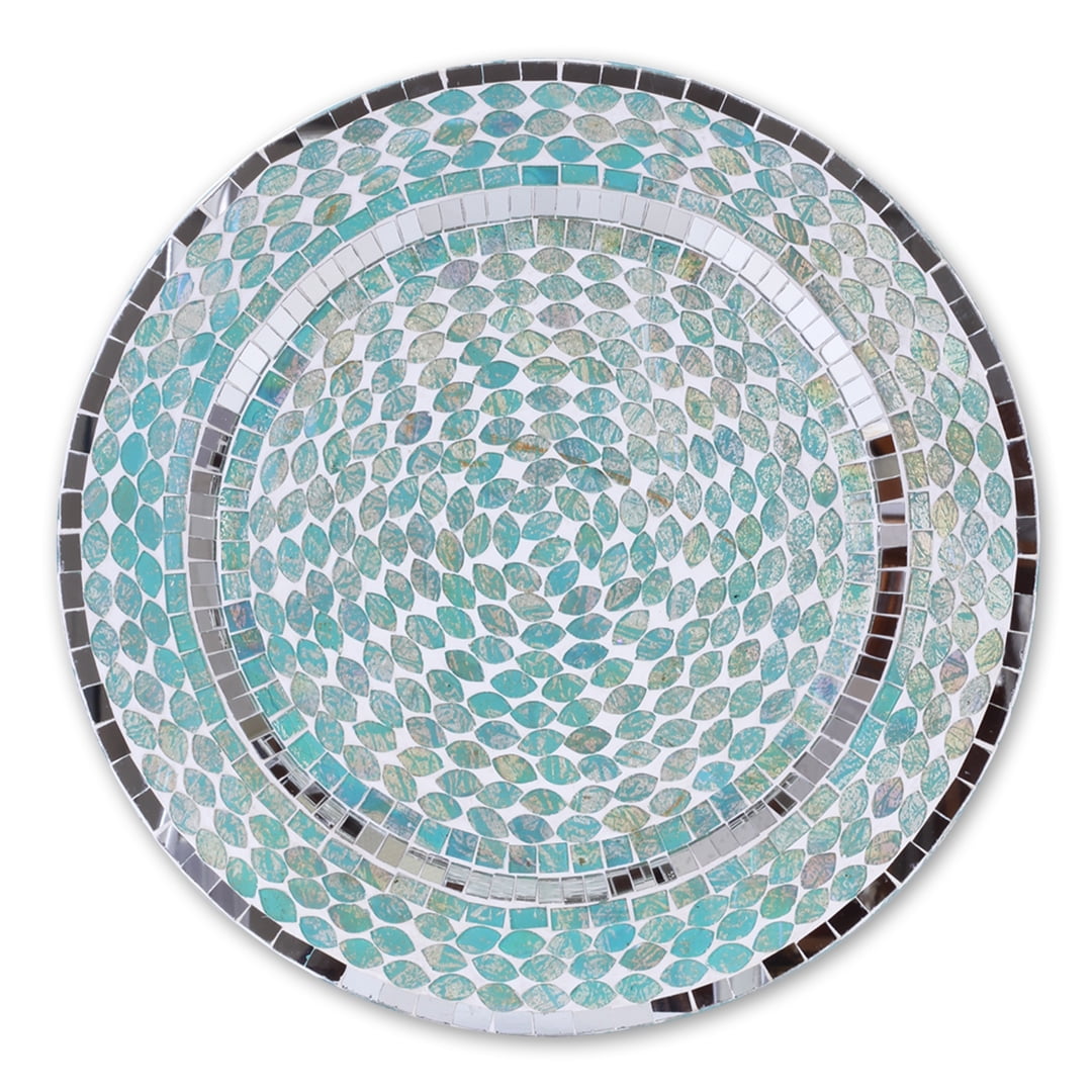 Koyal Wholesale Mosaic Charger Plates, Ocean Mosaic Tiles Art Glass