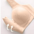 thumbnail image 4 of Zpanxa Plus Size Cotton Bra Front Closure Wire-Free Breathable Perforated Cup, 4 of 7