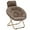 Light Brown, variant on Magshion Folding Saucer Chairs with Pillow, Faux Fur Portable Accent Chairs with Metal Frame, Moon Chair for Bedroom Living Room, Black