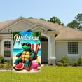 thumbnail image 2 of AMHNF Linen Garden Flag for Spring Summer Home Outdoor Garden Yard Door Decor 12x18 inch - Welcome Beach Turtle Design, 2 of 5